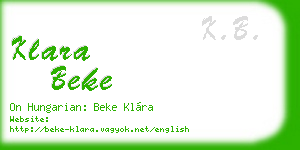 klara beke business card